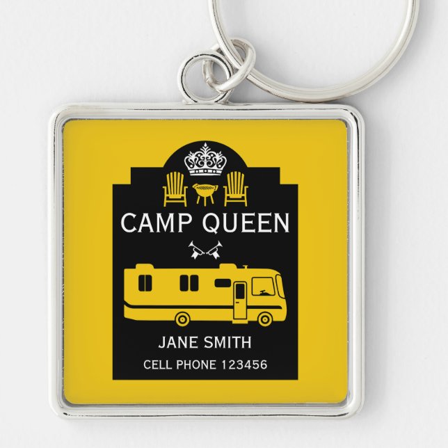 RV Camping Queen USA Schlüsselanhänger (Vorne)