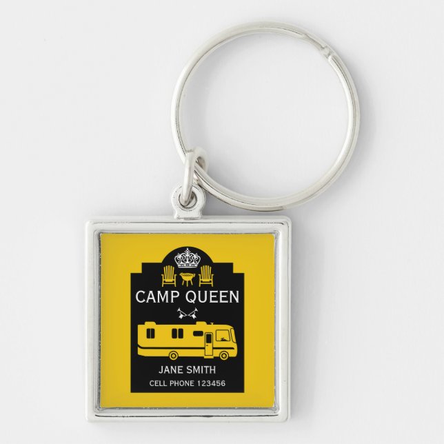 RV Camping Queen USA Schlüsselanhänger (Vorne)