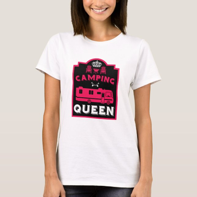 RV Camping Queen USA T-Shirt (Vorderseite)