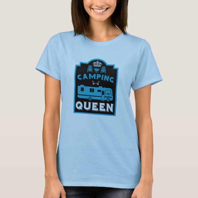 RV Camping Queen USA T-Shirt (Vorderseite)