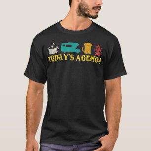 RV Camping Road Trip Coffee Beer Vintag Funny T-Shirt