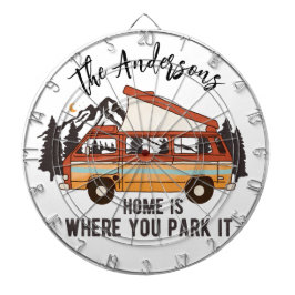 RV Camping Tent Trailer Zuhause ist der Ort, an de Dartscheibe