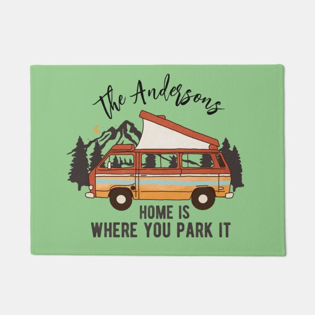 RV Camping Tent Trailer Zuhause ist der Ort, an de Fußmatte (Vorderseite)
