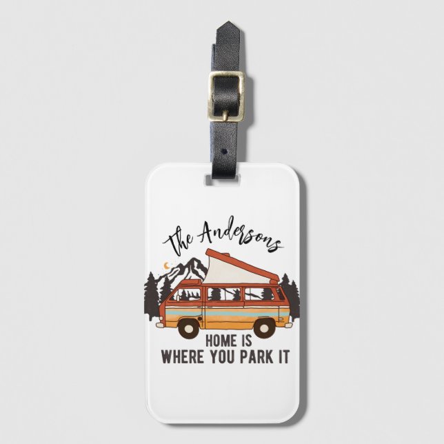 RV Camping Tent Trailer Zuhause ist der Ort, an de Gepäckanhänger (Vorderseite Vertikal)