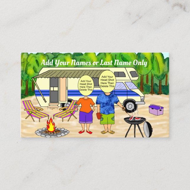 RV Cartoon Business Card Visitenkarte (Vorderseite)