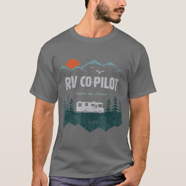 RV CoPilot Camping Motorhome Urlaub T-Shirt (Vorderseite)