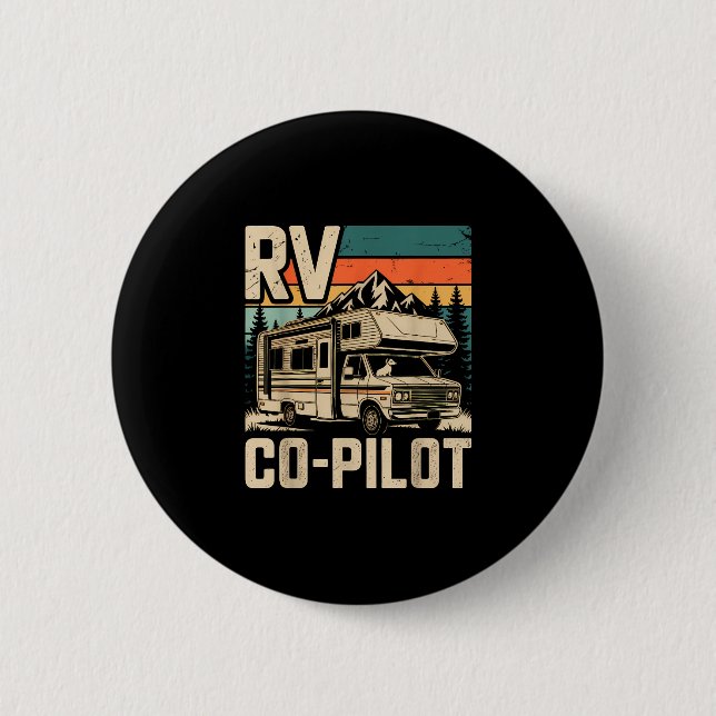 RV-Copilot RV-Camping Camper Sonnenuntergang lands Button (Vorderseite)