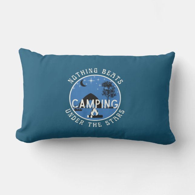 RV Décor - Blau Nichts schlägt Camping unter Stern Kissen Für Draußen (Vorderseite)