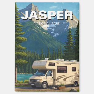 RV im Jasper-Nationalpark Kanada Magnet