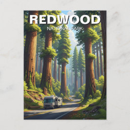 RV im Redwood-Nationalpark Postkarte