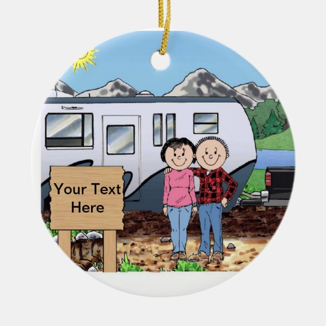 RV-Liebhaber - Schubladenhalter Keramikornament (Vorne)