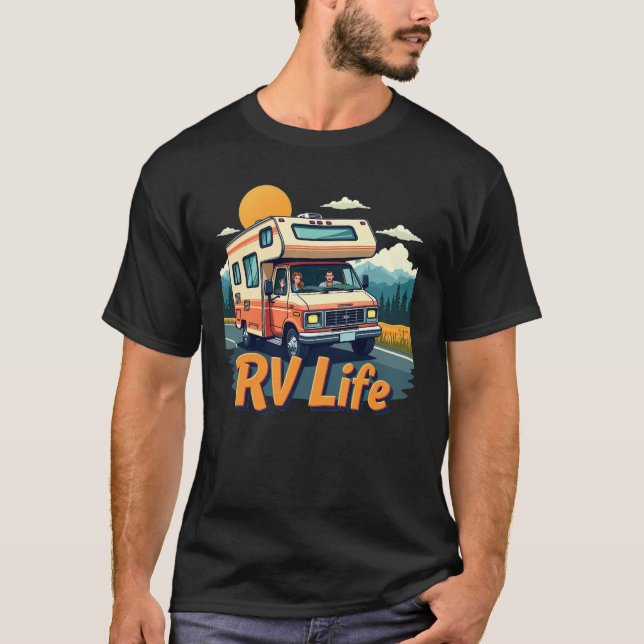 RV Life Men's Adventure Graphic T - Shirt (Vorderseite)