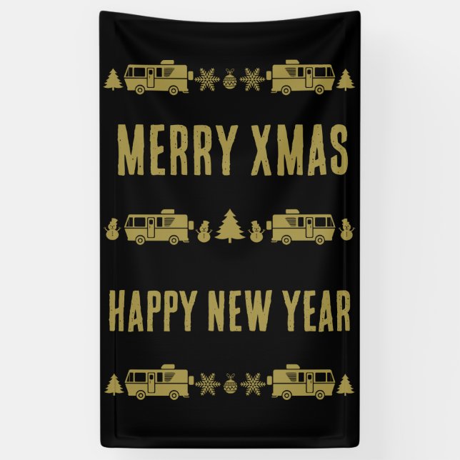 RV Motorhome Weihnachtsdekor Banner (Vertikal)