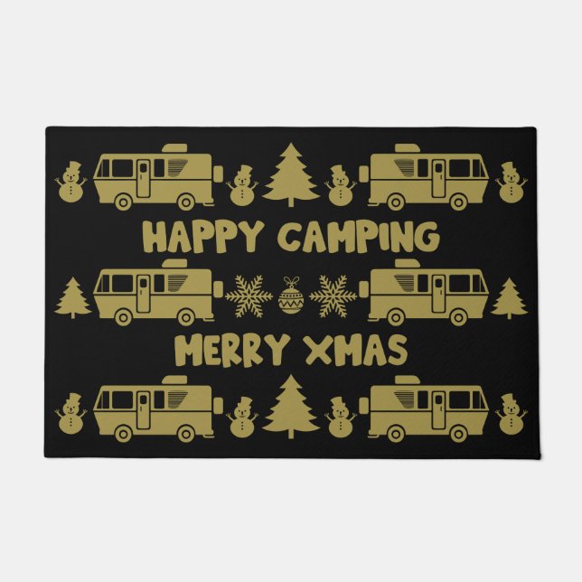 RV Motorhome Weihnachtsdekor Fußmatte (Vorderseite)