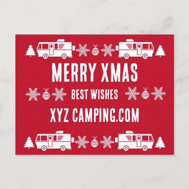 RV Motorhome Weihnachtsdekor Postkarte (Vorderseite)