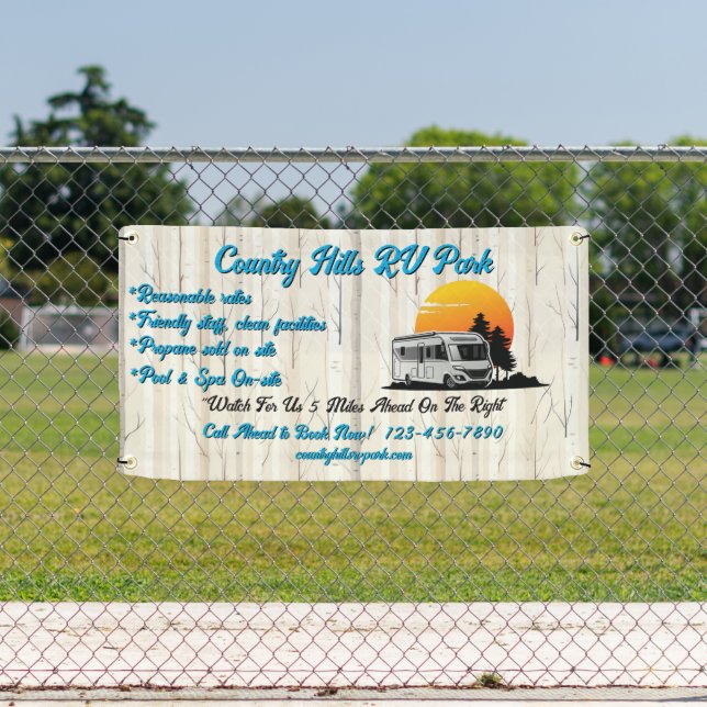 RV Park Campingplatz Highway individuell gestalten Banner (Insitu)