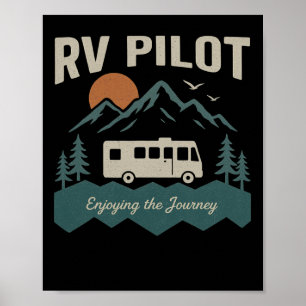 Rv-Pilot-Camping-Retro-Wohnmobil-Reise-Urlaub C Poster