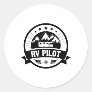 RV-Pilot Lustiges Wohnmobil RV-Reise Für Männer Fr Runder Aufkleber