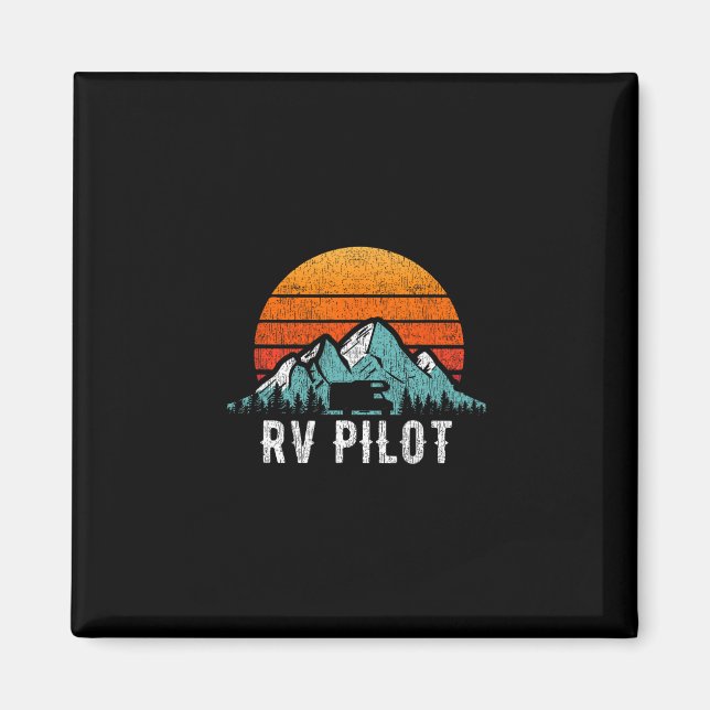RV-Pilot-Shirt Wohnmobil Reise Urlaub Geschenk  Magnet (Vorne)