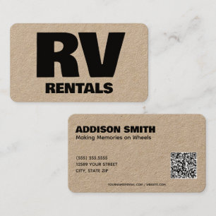 RV Rentals Custom QR Business Card Visitenkarte