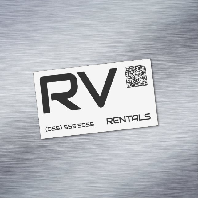 🔥 RV Rentals Custom QR Magnetische Visitenkarte (Beispiel)