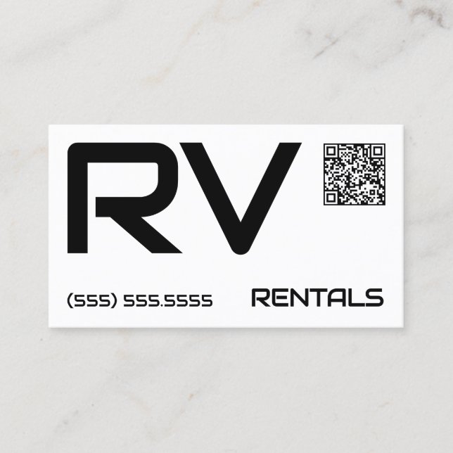 🏕️ RV Rentals Custom QR Visitenkarte (Vorderseite)