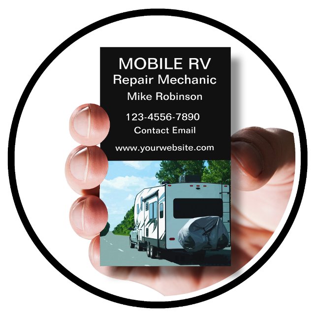 RV-Reparaturmechanismus für Mobilgeräte Visitenkarte (mobile rv repair)