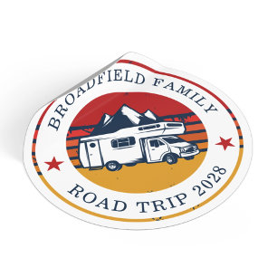 RV Road Trip Matching Familienurlaub Camping Runder Aufkleber
