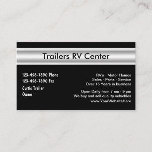 RV Trailer Business Cards Visitenkarte