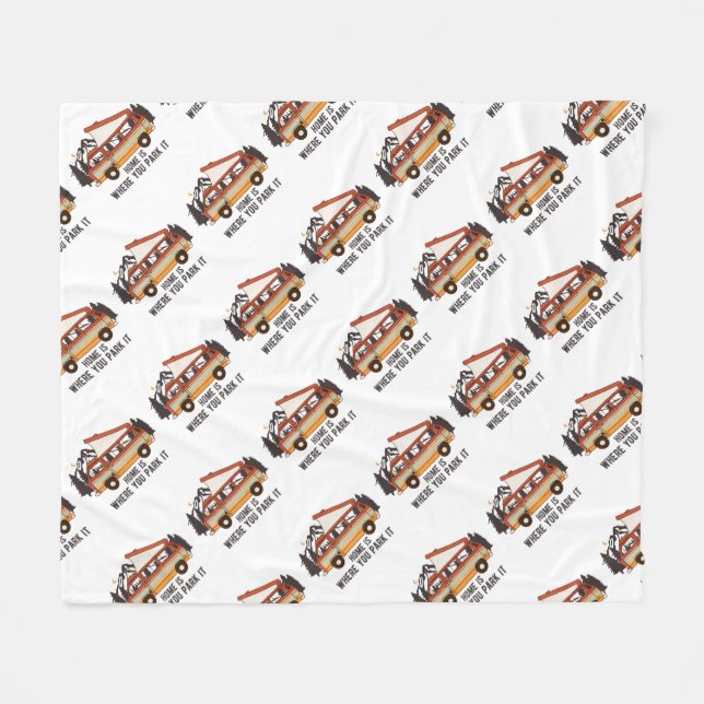 RV Zelt Trailer "Zuhause is where you park It" Fleecedecke (Vorderseite (Horizontal))