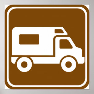 RVcampground-Landstraßen-Zeichen Poster
