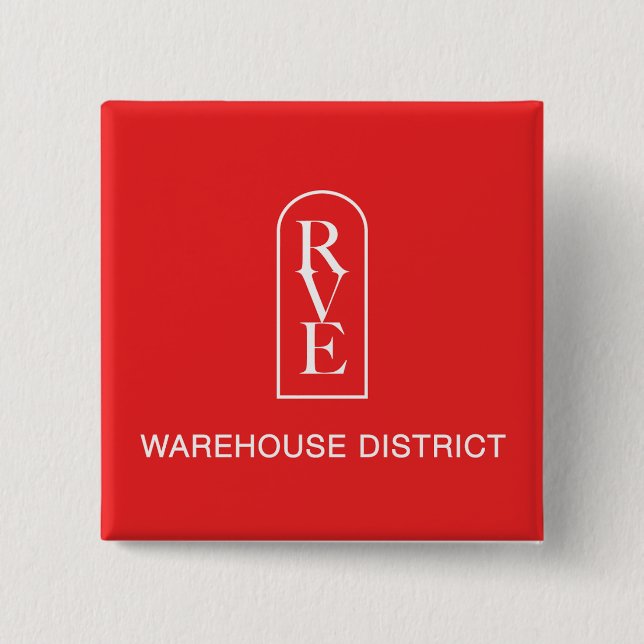 RVE WAREHOUSE DISTRICT Square Button (Vorderseite)