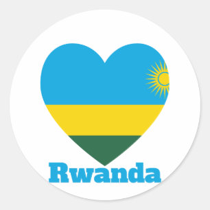 Rwanda Heart Flag Runder Aufkleber