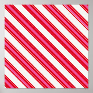 RWCCS RED WHITE CANDYCANE STRIPES BACKGRUNDS PATT POSTER