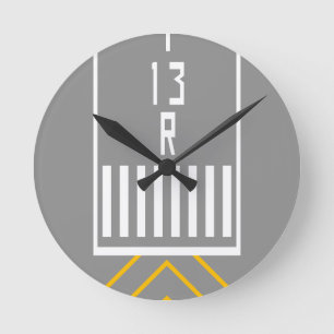 RWY-Schwellenwert 13R Runde Wanduhr