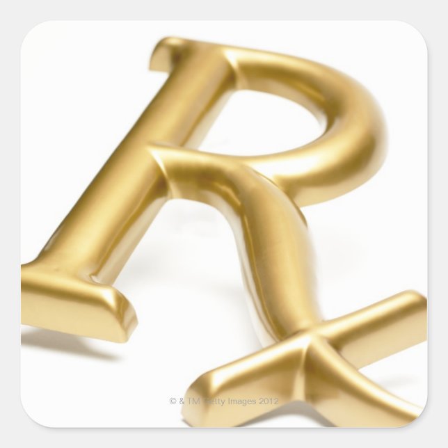 Rx Drogenzeichen Quadratischer Aufkleber (Vorderseite)