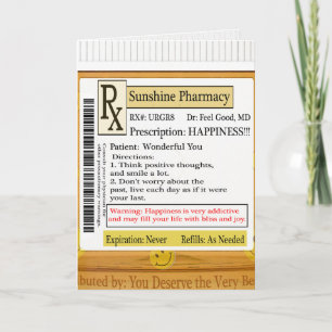 RX Funny Happy Prescription Karte