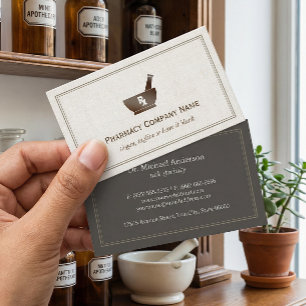 RX Symbol Pharmacy Chemist Company - Classic Linen Visitenkarte