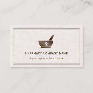 RX Symbol Pharmacy Chemist Company - Classic Linen Visitenkarte