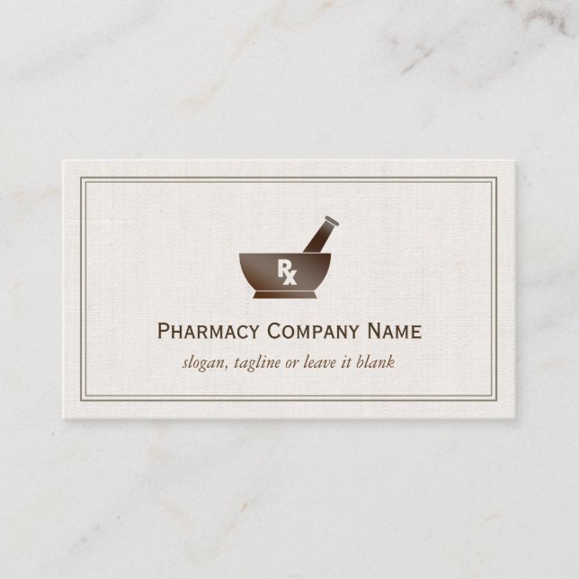 RX Symbol Pharmacy Chemist Company - Classic Linen Visitenkarte (Vorderseite)