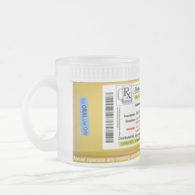 RX Verordnungs-Bier-Tasse CustomizeAbles Mattglastasse (Links)
