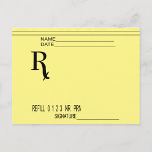 Rx Verschreibung Pad - Schreiben Sie Ihre eigene V Postkarte