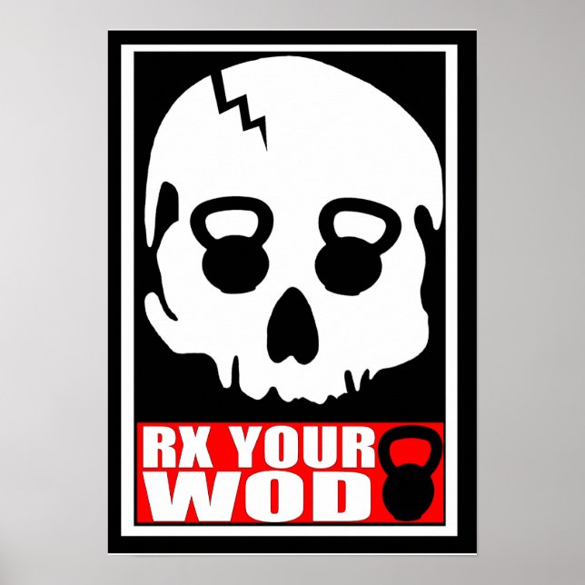 RX Your WOD - Kettlebell Skull Poster (Vorne)