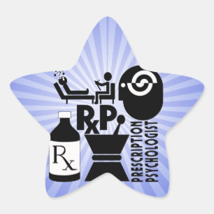 RxP LOGO Prescription Psychologe Stern-Aufkleber