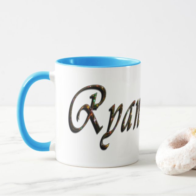 Ryan, Logo, Name Tasse (Mit Donut)
