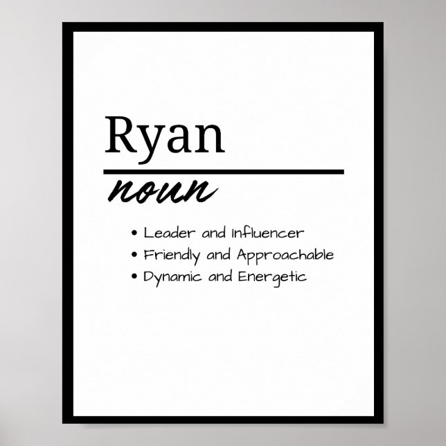 Ryan, Personalisierter Name des Jungen Poster (Vorne)