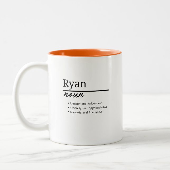 Ryan, Personalisierter Name des Jungen Zweifarbige Tasse (Links)