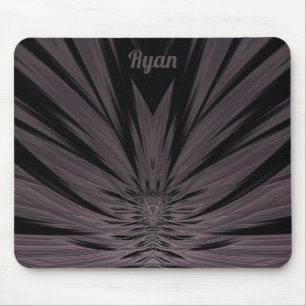 RYAN ~ Schwarzes und Graues Fraktal Muster ~ Mousepad