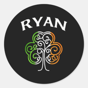 Ryan Shirt Irish Kleeblatt St Patricks Day Runder Aufkleber