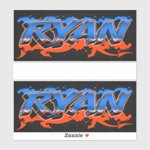 Ryan Vorname Name Graffiti Aufkleber Sticker